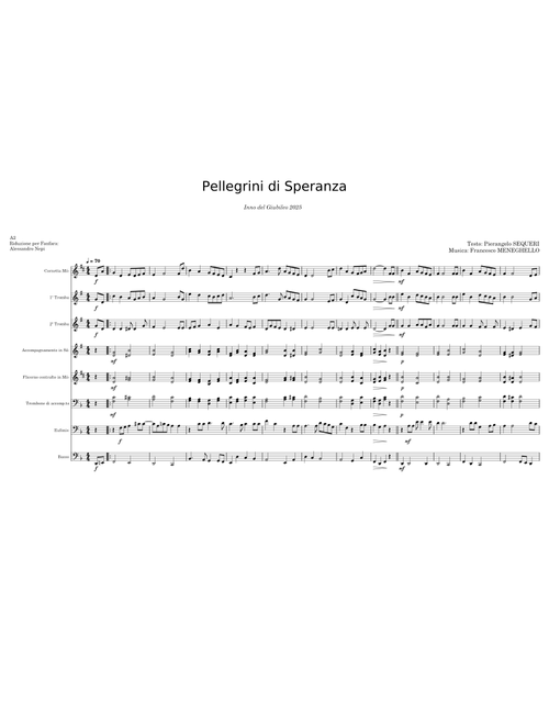 Pellegrini Di Speranza sheet music arranged by dandoepi