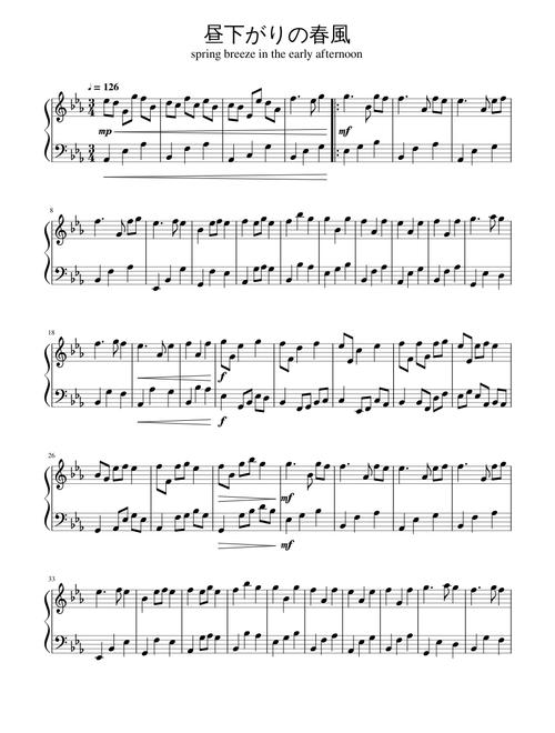 昼下がりの春風(spring breeze) piano solo