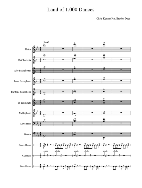 Land of 1,000 Dances (For Marching Band/Pep Band)