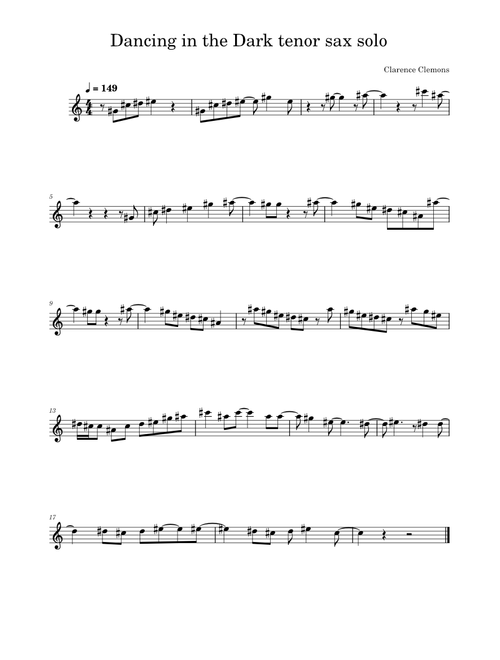 Dancing in the dark – Bruce Springsteen Dancing in the dark – sax solo
