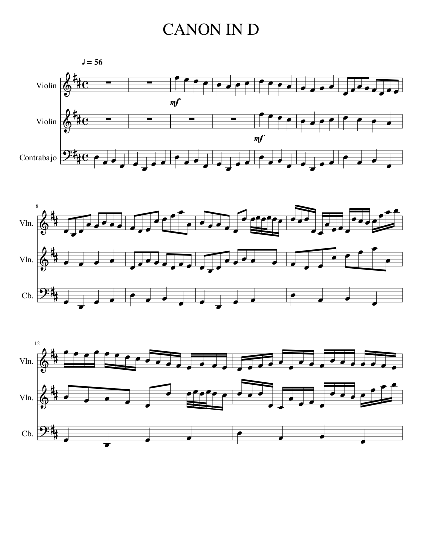 Canon in d double bass top