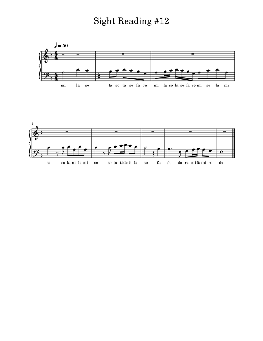Sight Reading #12 1 Sheet music for Piano (Solo) Easy | Musescore.com