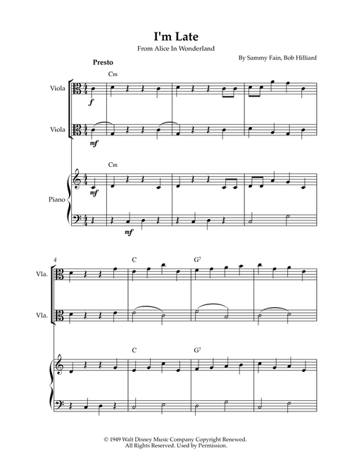 I'm Late (Arr. Karen Gueiros) - Bob Hilliard, Sammy Fain (Instrumental Duet and Piano)
