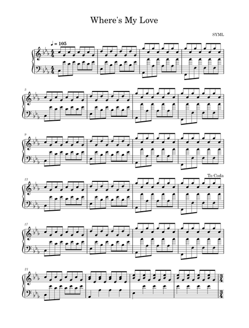 Where's My Love - SYML (Piano)