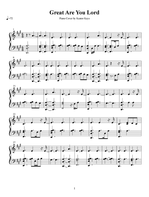 Great Are You Lord (Arr. Keator Keys) - David Leonard, Jason Ingram, Leslie Jordan (Piano Solo)