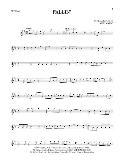 Fallin' - Alicia Keys (Alto Sax Solo)