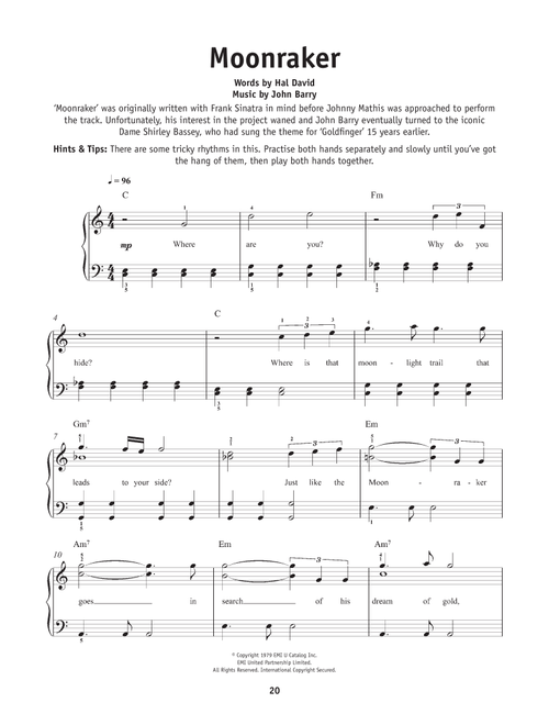Moonraker - Shirley Bassey (Really Easy Piano)