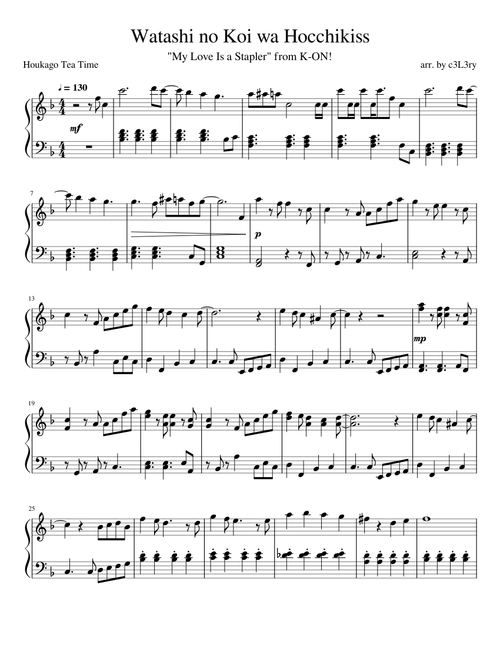 Free K-on sheet music | Anime hub | Download PDF or print on