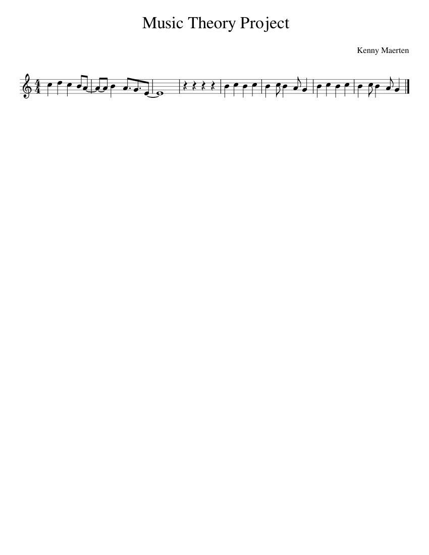 Music Theory Project Sheet music for Piano (Solo) Easy | Musescore.com