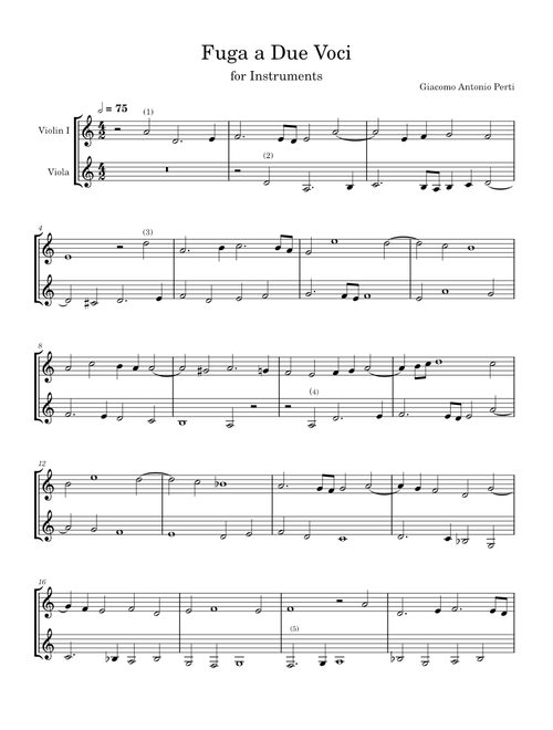 Two-Part Fugue for Instruments – Giacomo Antonio Perti
