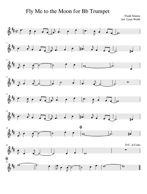 Fly Me to the Moon by Frank Sinatra for Bb Trumpet
