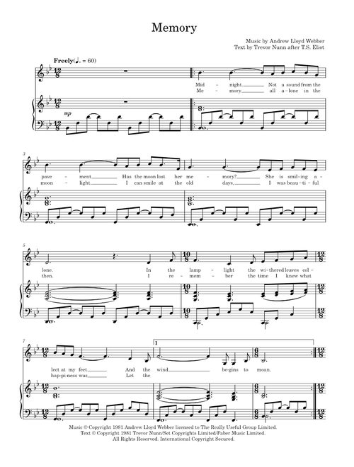 Memory - Andrew Lloyd Webber (Easy Piano)