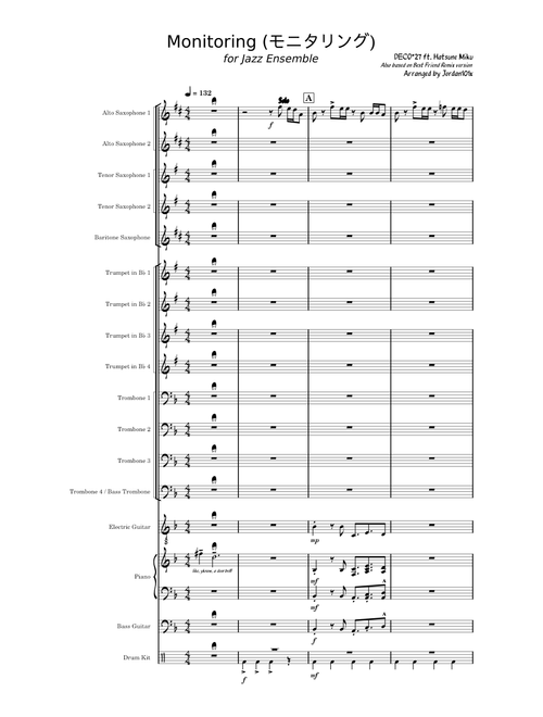 Monitoring (モニタリング) – DECO*27 | arranged for Big Band Jazz Ensemble