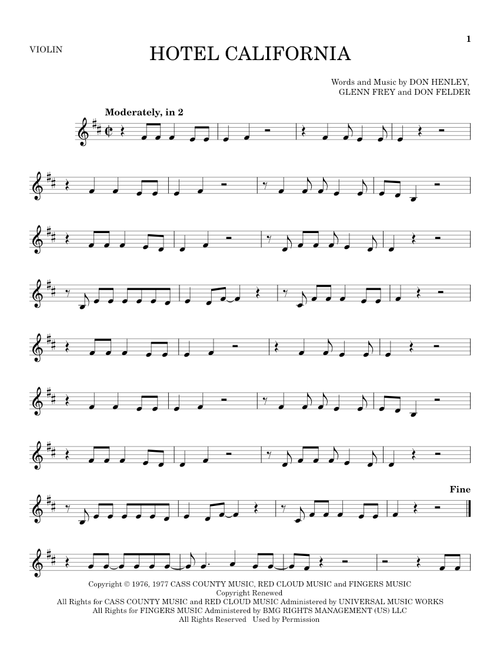 Hotel California - Eagles (Violin Solo)