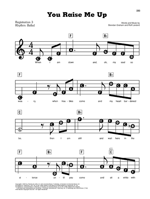 You Raise Me Up - Josh Groban (E-Z Play Today)