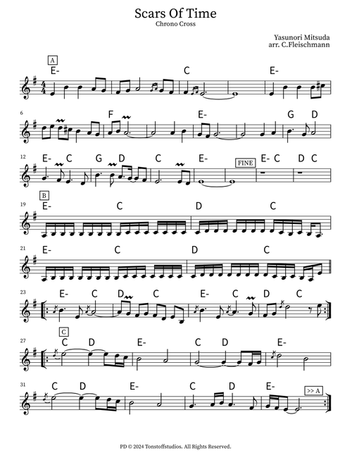 Scars Of Time (Arr. Christoph Fleischmann) - Oblivion - The Culture Clash Ensemble (Lead Sheet - Fake Book)