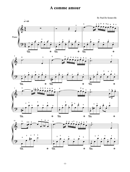 A Comme Amour (Arr. poon) - Paul de Senneville (Easy Piano)