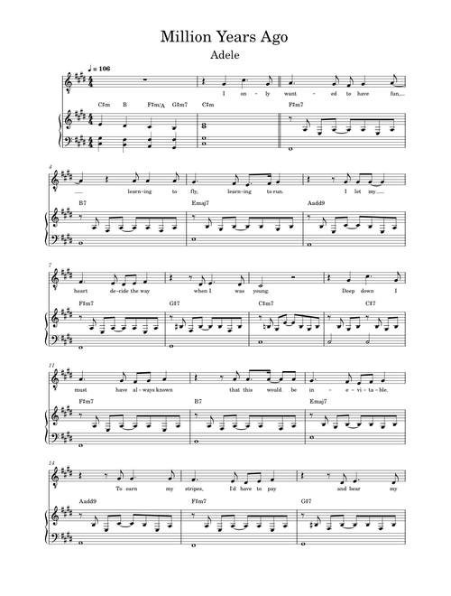Million Years Ago – Adele