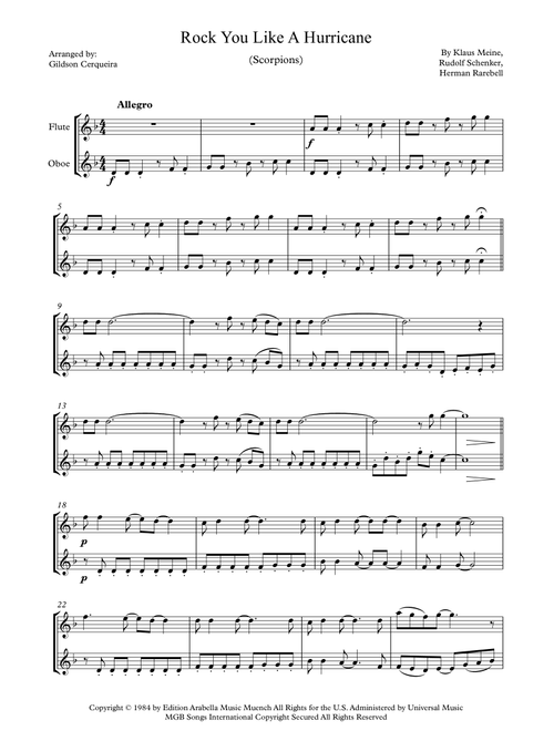 Rock You Like A Hurricane (Arr. Gildson Cerqueira) - Scorpions (Instrumental Duet)