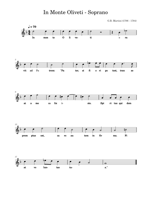 In Monte Oliveti - Soprano