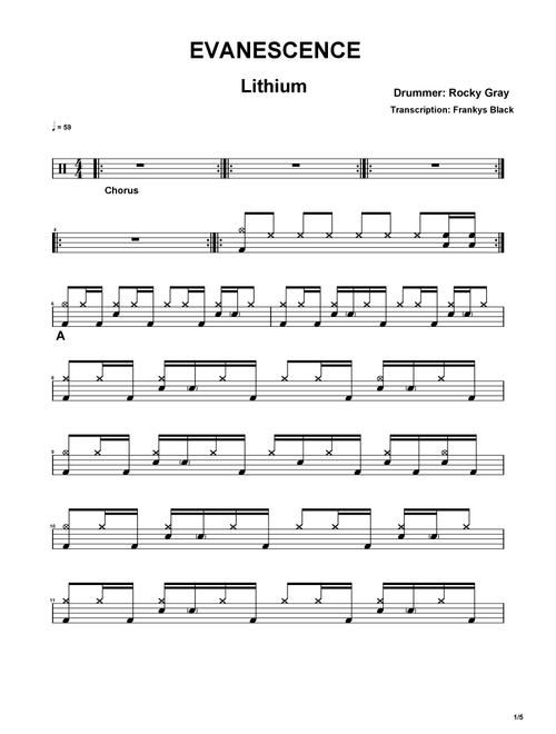 Lithium (Arr. Frankys Black) - Evanescence (Drums)