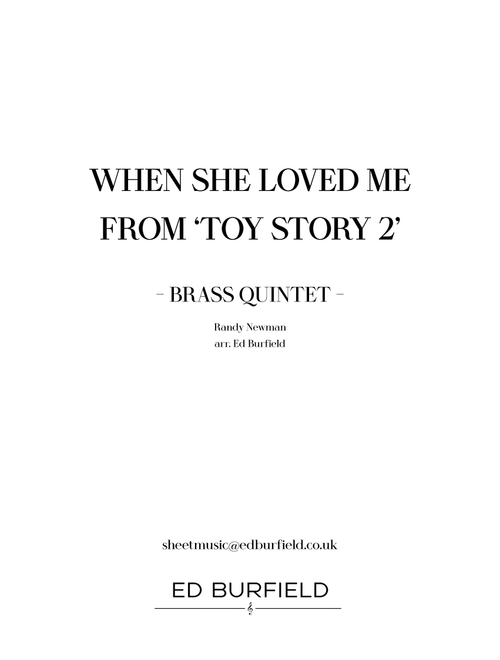When She Loved Me (Arr. Ed Burfield) - Sarah McLachlan (Brass Ensemble)