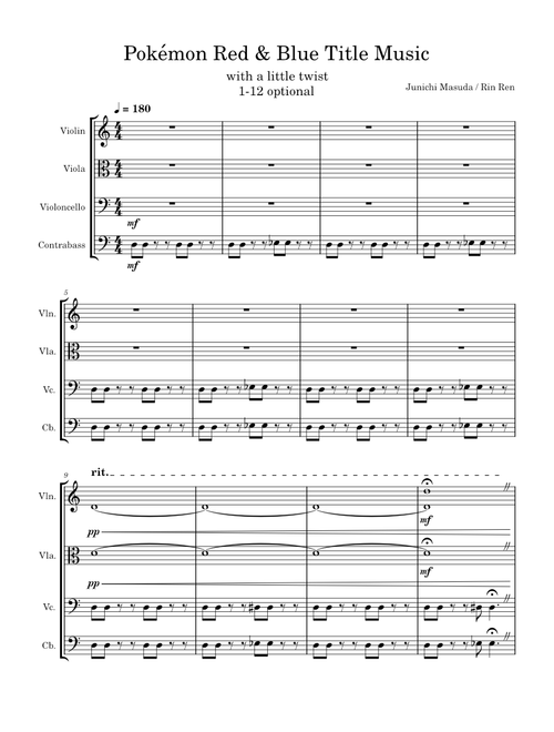 Pokemon - red and blue intro and start theme