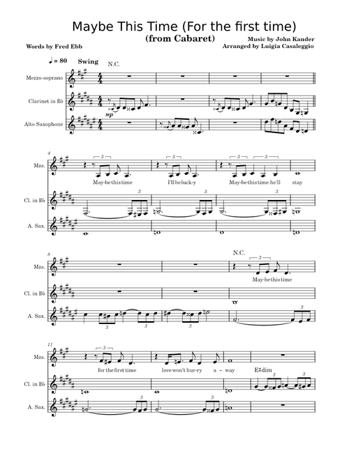 Maybe This Time – John Kander and Fred Ebb