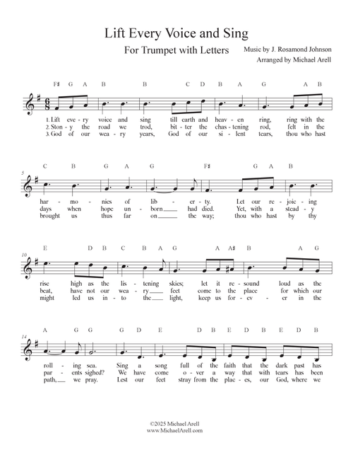 Lift Every Voice and Sing for Trumpet (Arr. Michael Arell) - Vanessa Williams, Beyonce, Alicia Keys (Trumpet Solo)
