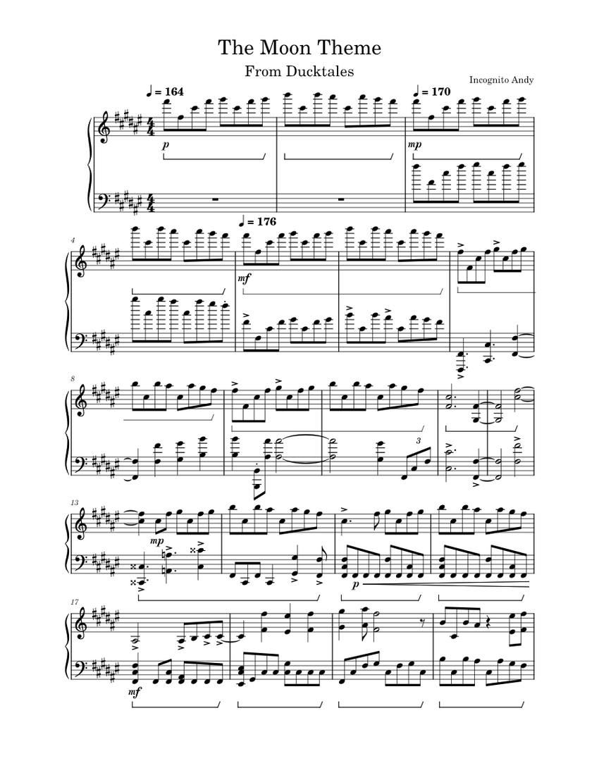 The Moon Theme Ducktales Sheet music for Piano (Solo)