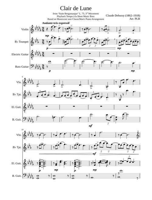 Clair de Lune for Instrumental Band