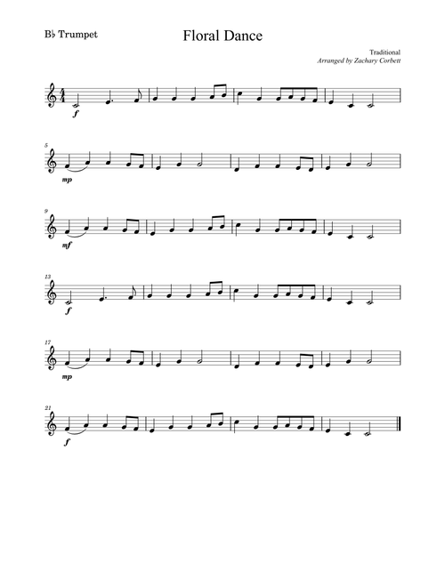 Floral Dance (Arr. Zachary Corbett) - Traditional (Trumpet Solo)