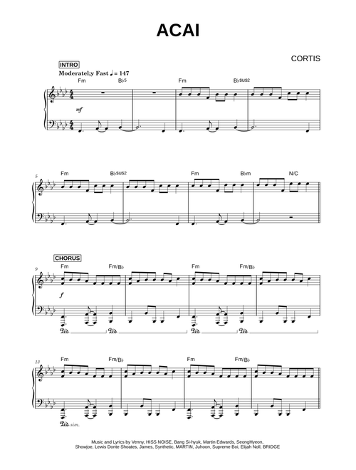 ACAI - CORTIS (Piano)