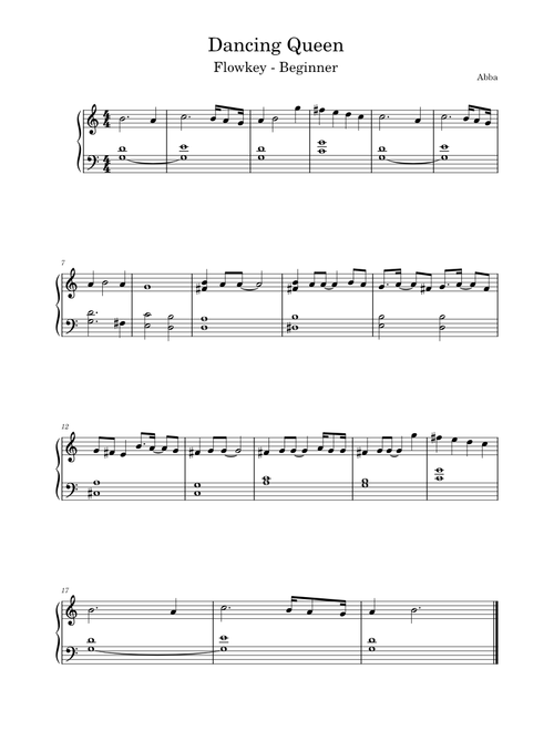 Dancing Queen – ABBA - Piano - Beginner - Flowkey