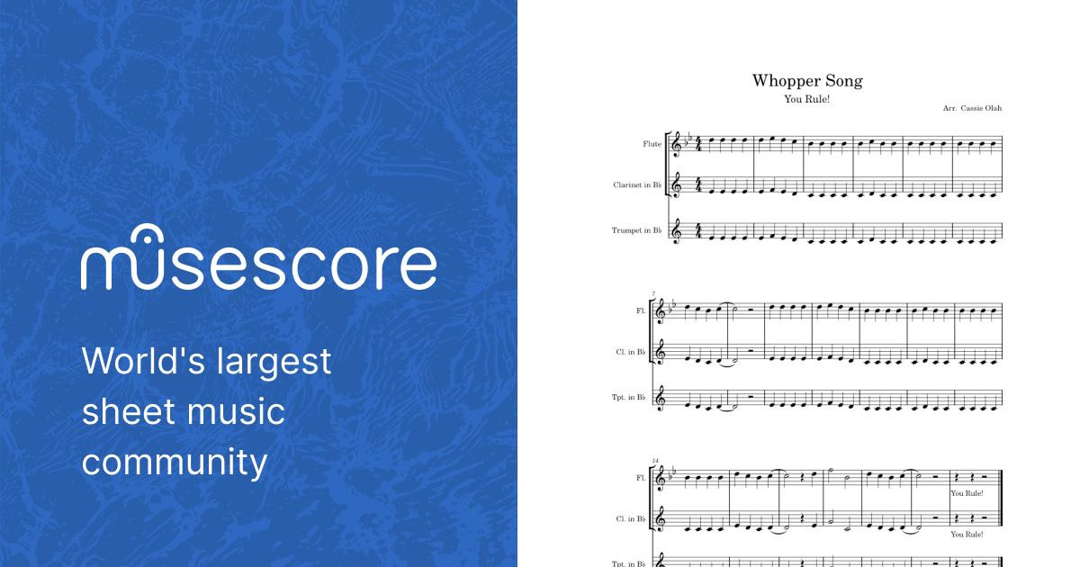 Whopper Whopper Burger King Whopper Song Sheet music for Flute