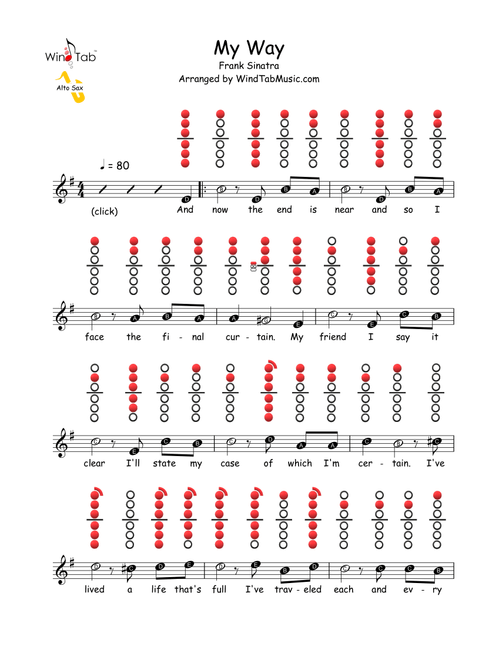 My Way (Arr. WindTab) - Elvis Presley (Alto Sax Solo)