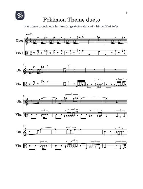 Pokémon Theme (Arr. Diego Vera Juarez) - Nintendo (Instrumental Duet)