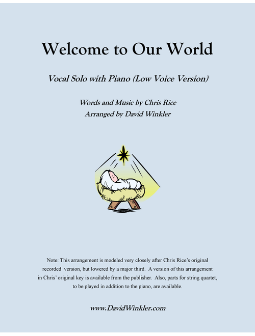 Welcome To Our World (Arr. David Winkler) - Chris Rice (Piano Vocal)