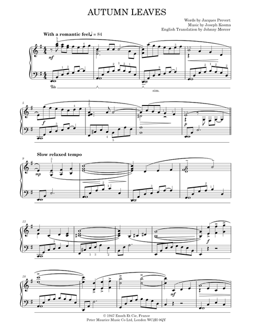 Autumn Leaves - Joseph Kosma (Solo)