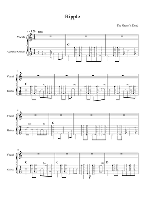Play Official version of Ripple Sheet Music by Grateful Dead for Piano ...