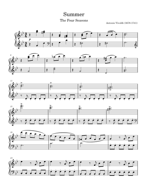 Summer (from The Four Seasons) – Antonio Vivaldi