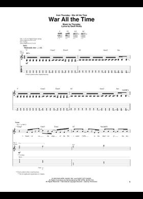 Free War All The Time by Thursday sheet music | Download PDF or 