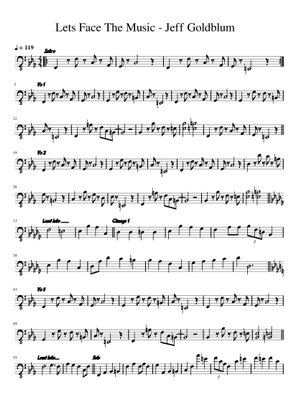 Lets Face The Music - Jeff Goldblum Sheet Music for Bass guitar