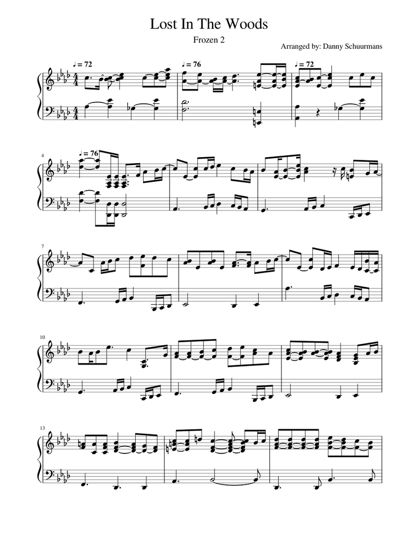 Lost_In_The_Woods Sheet Music For Piano (Solo) | Musescore.com