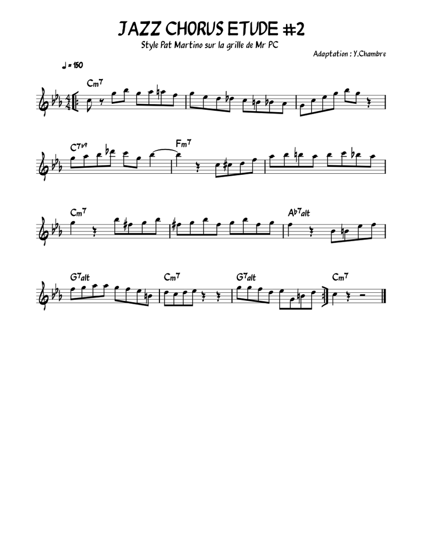 JAZZ CHORUS ETUDE 2 Sheet music for Piano (Solo)