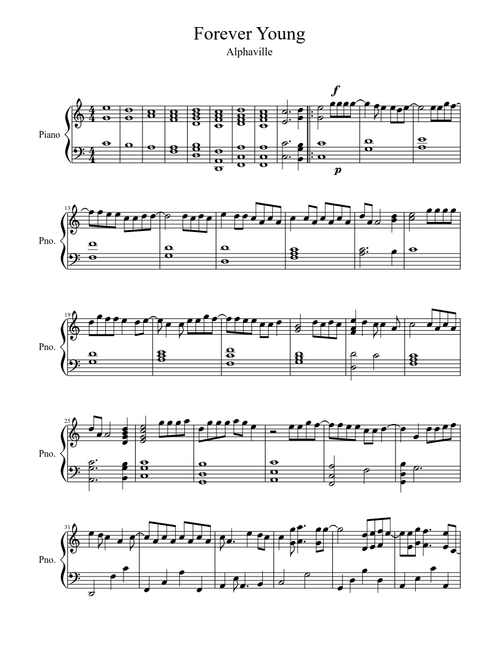 Forever Young sheet music arranged by crisg
