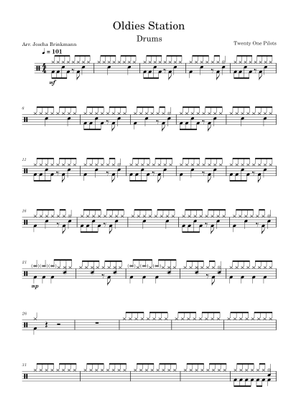 Oldies Station – Twenty One Pilots Sheet Music for Drum group