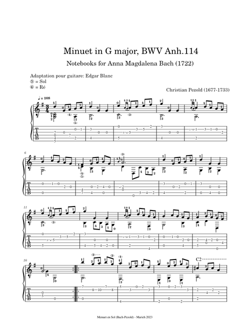 Minuet in G major, BWV Anh.114 – Johann Sebastian Bach