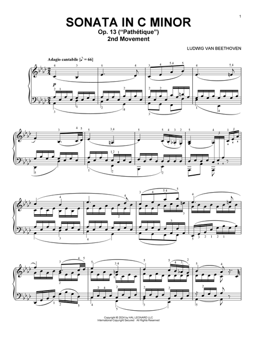 Piano Sonata No. 8 "Pathetique," Second Movement - Ludwig Van Beethoven (Piano Solo)