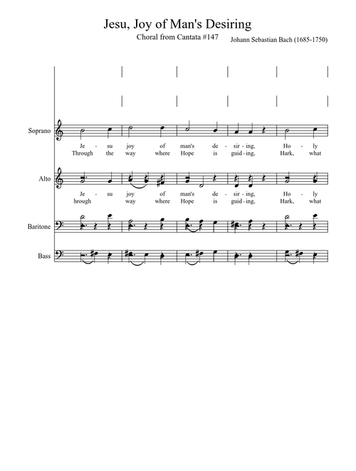 Jesu, Joy of Man's Desiring SATB